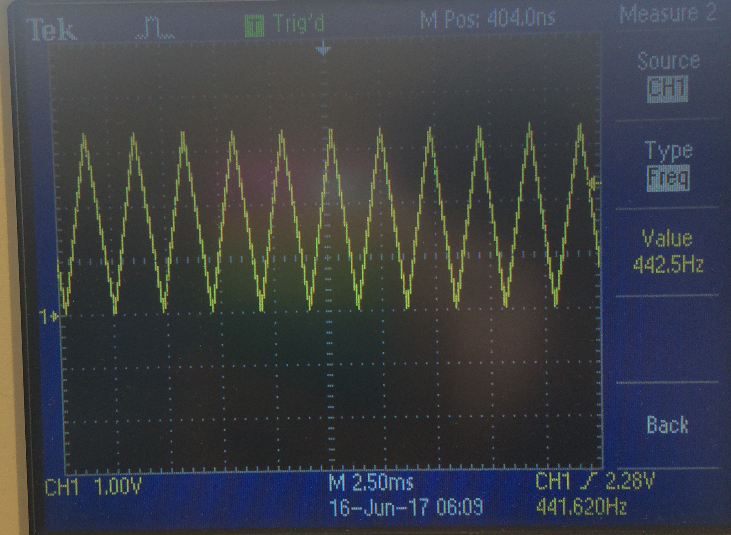 440Hz triangle wave