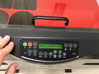 Laser cutter displays job about to be printed