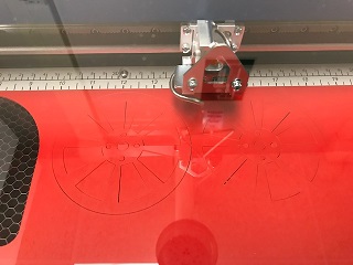 Laser cutter begins cutting