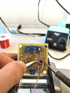 Using tweezers for desoldering